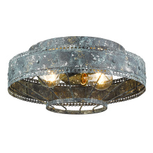Golden 7856-FM VP - Wry Lighting Ferris 2-light Flush Mount in Blue Verde Patina